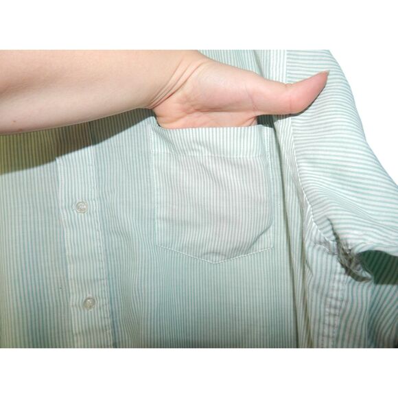 BOTANY 500 men's 17 1/2 34/35 vintage striped button front long sleeve - Picture 4 of 10